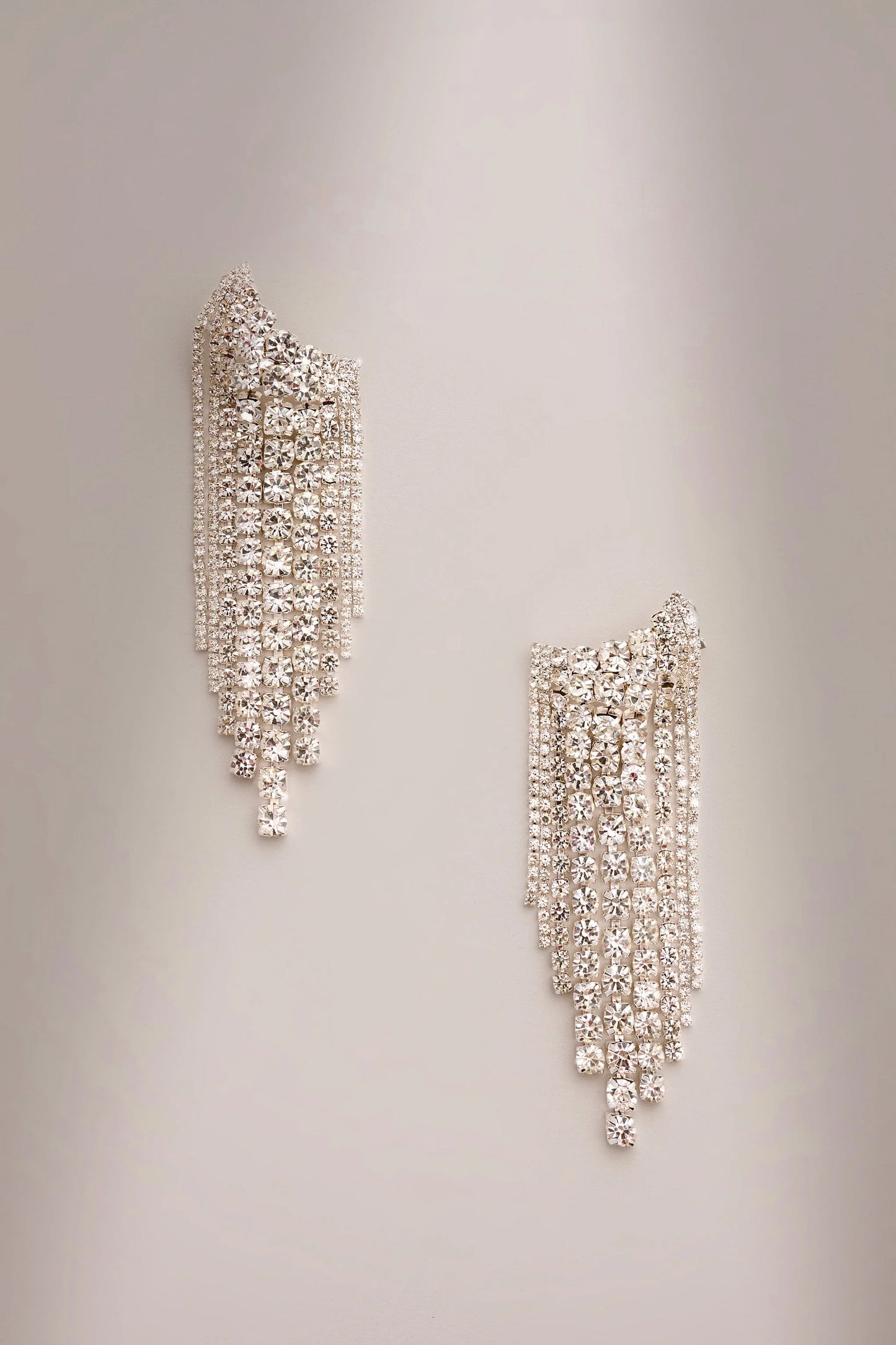 Christine | Silver Diamante Drop Earrings