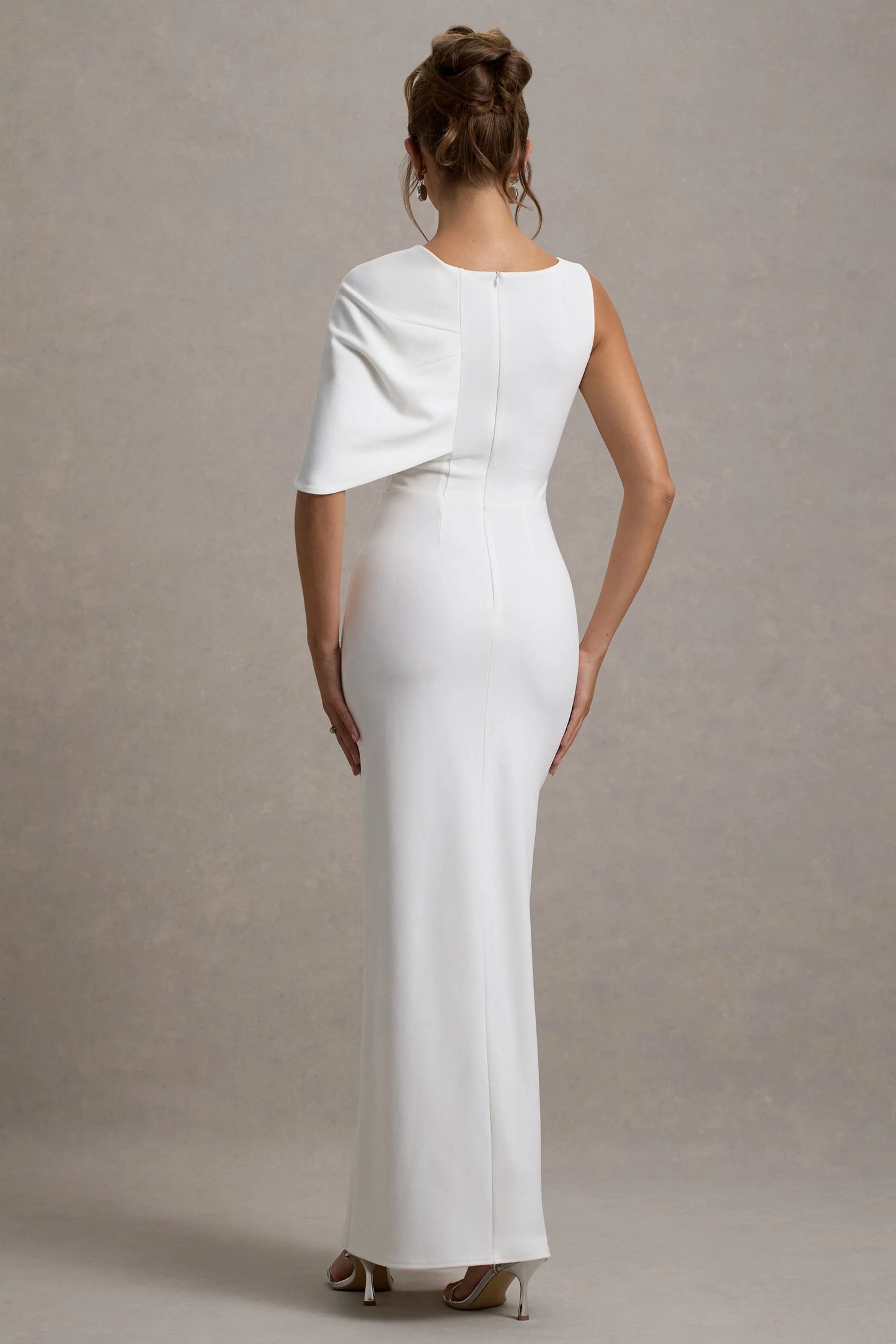 Jamela | White One-Sleeve Maxi Dress