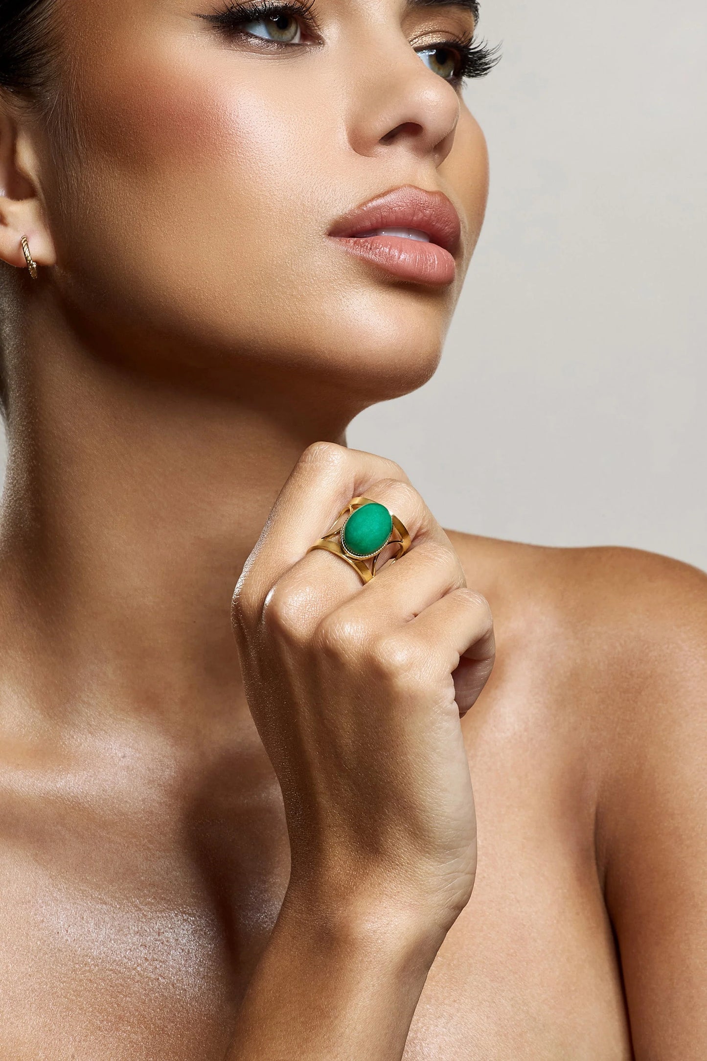 Caspian | Green Pendant Adjustable Ring