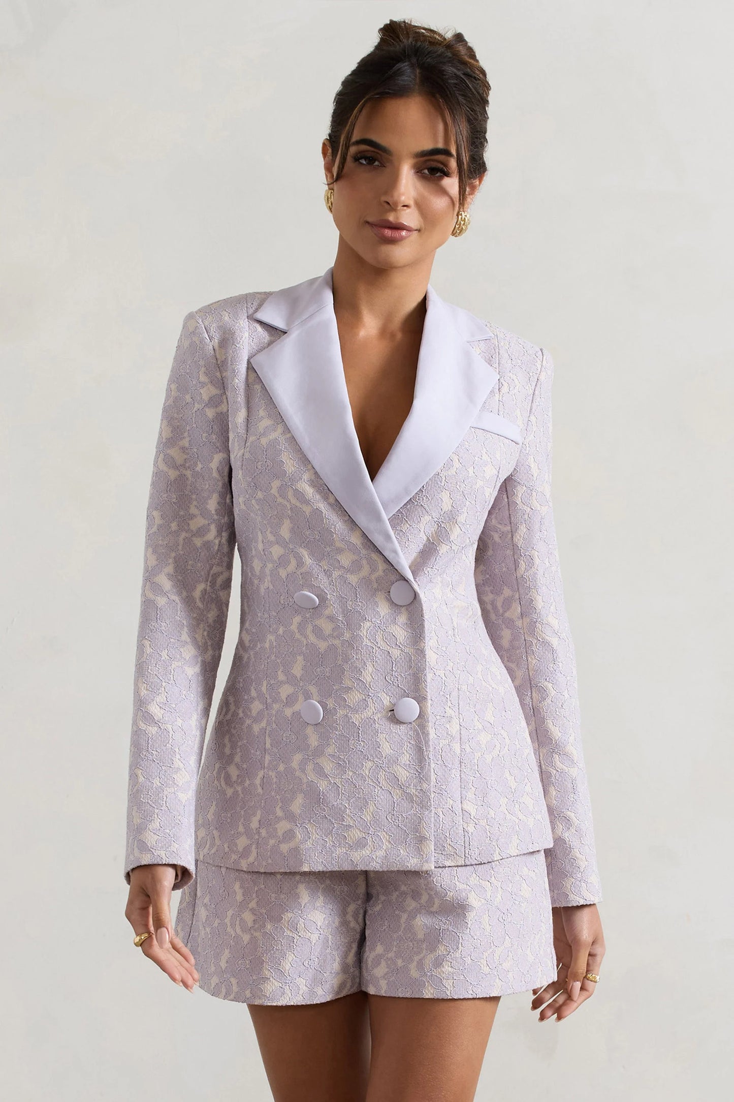 Kennedy | Mauve Lace Tailored Blazer