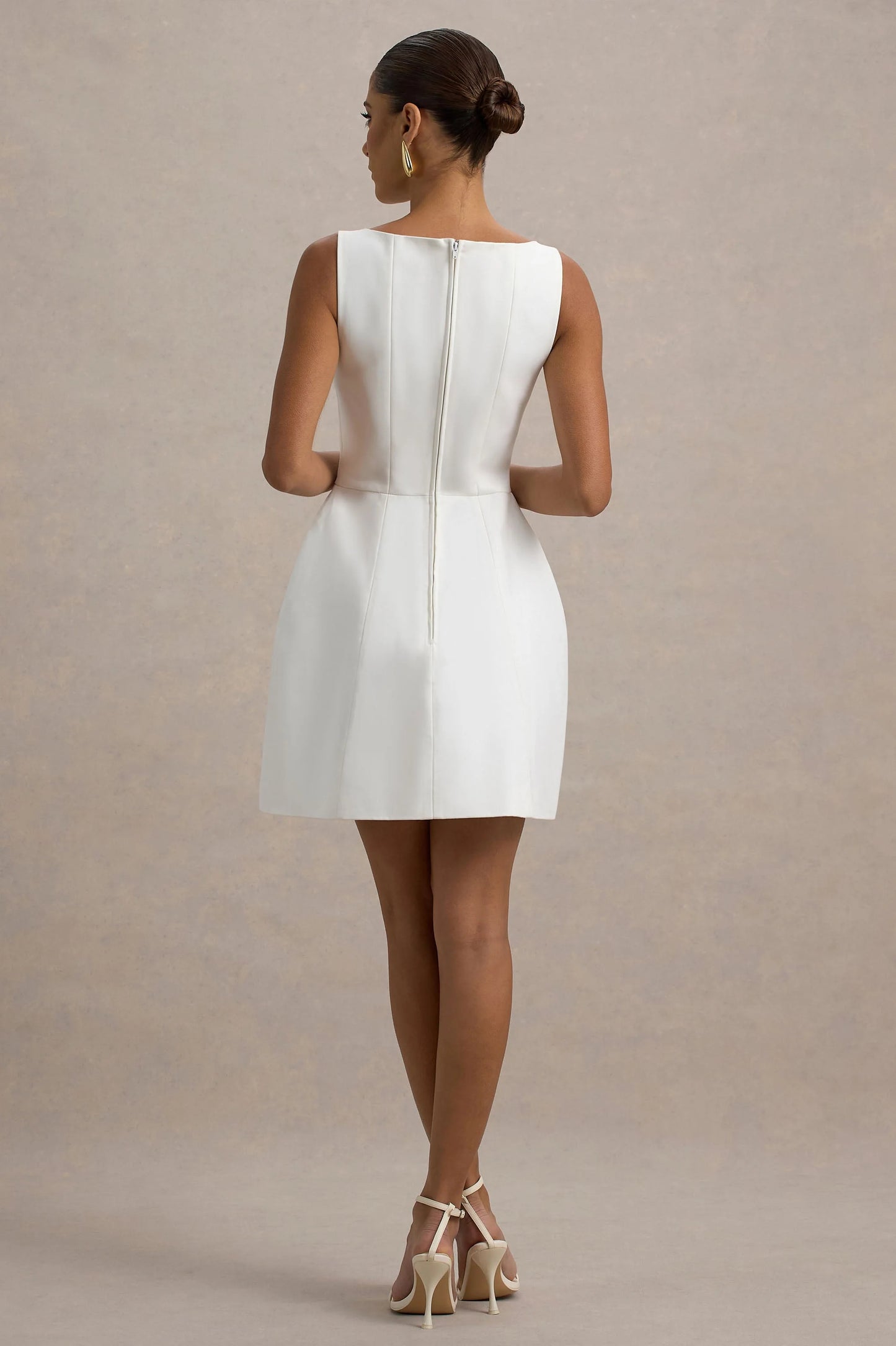 Cheri | White Tailored Sleeveless Mini Dress