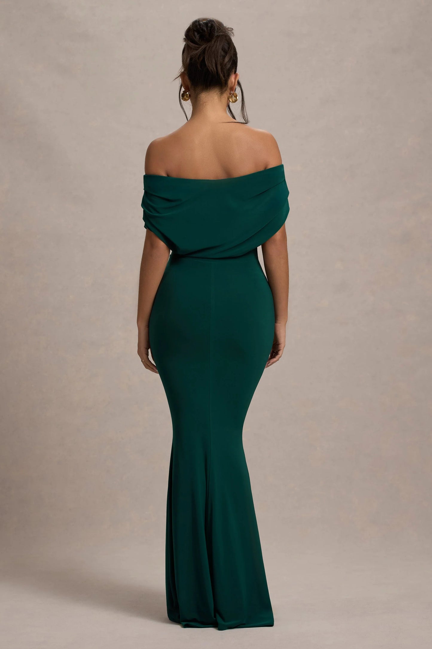 Bowden | Bottle Green Bardot Maxi Dress