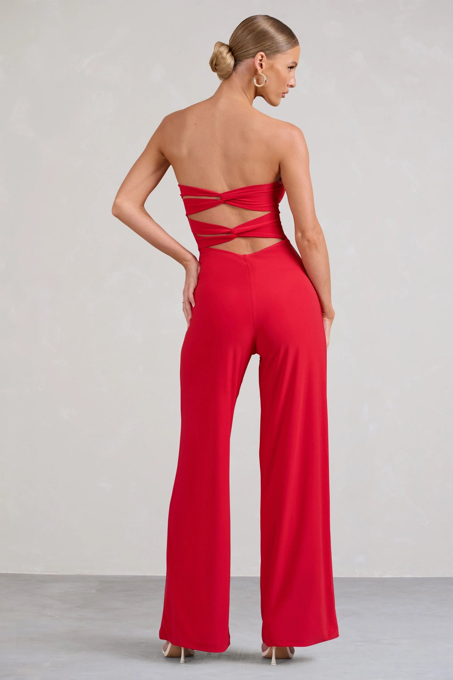 Janon | Red Sweetheart Bandeau Jumpsuit