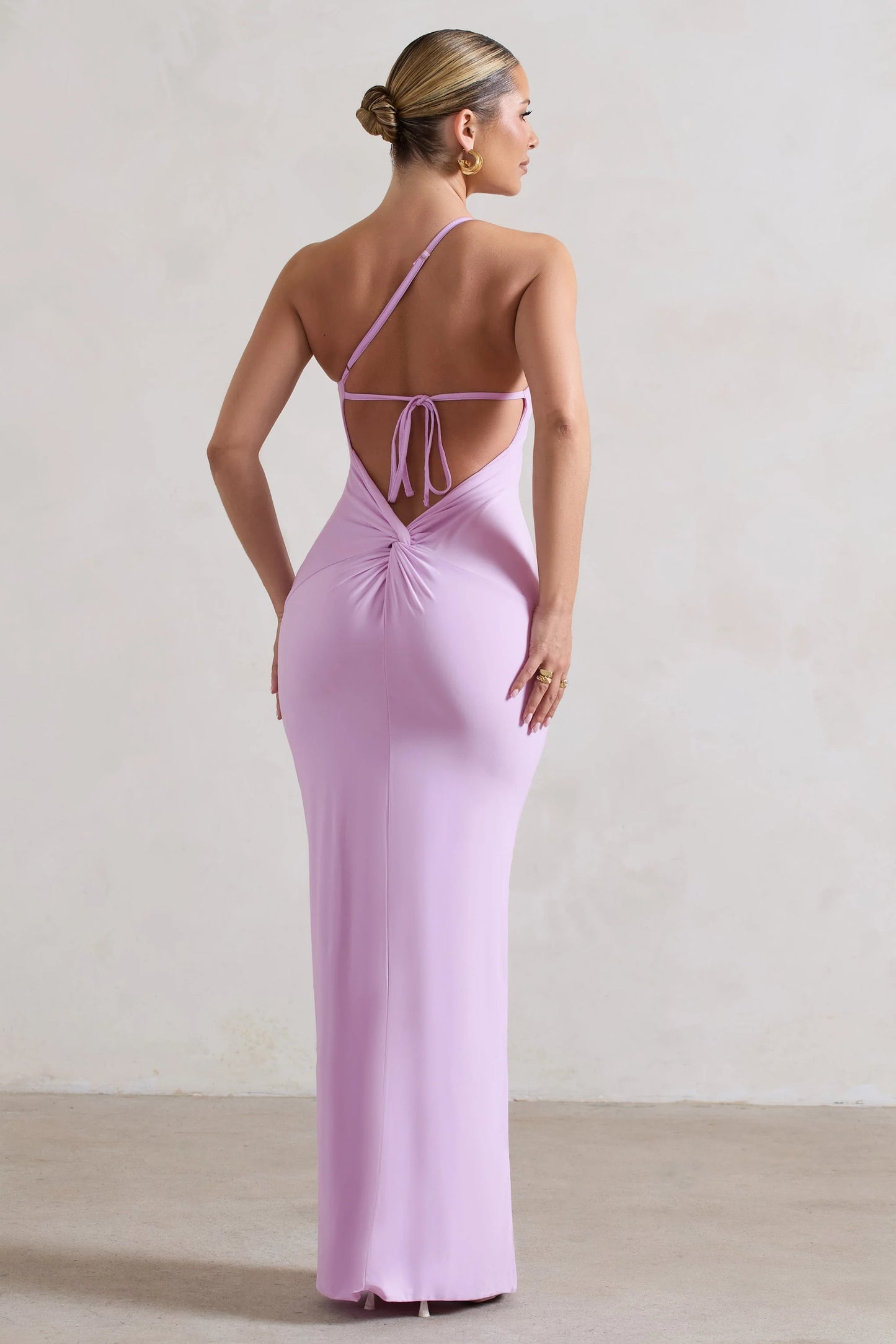 Dressing Up | Lilac One Shoulder Maxi Dress With Open Back Detail