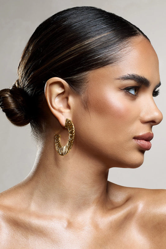 Gamora | Gold Textured Chunky Hoops