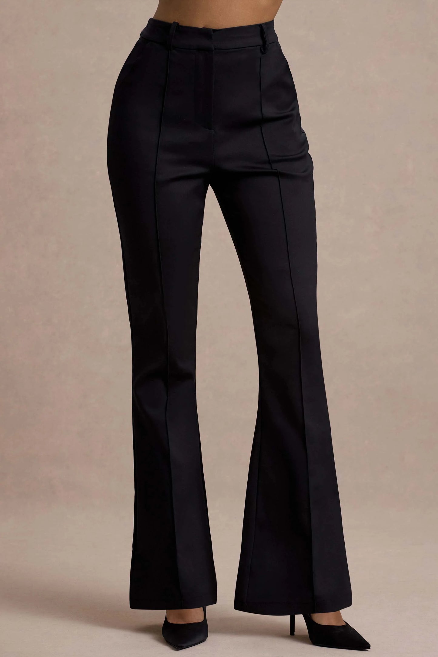 Kehlani | Black High Waist Wide Leg Trousers