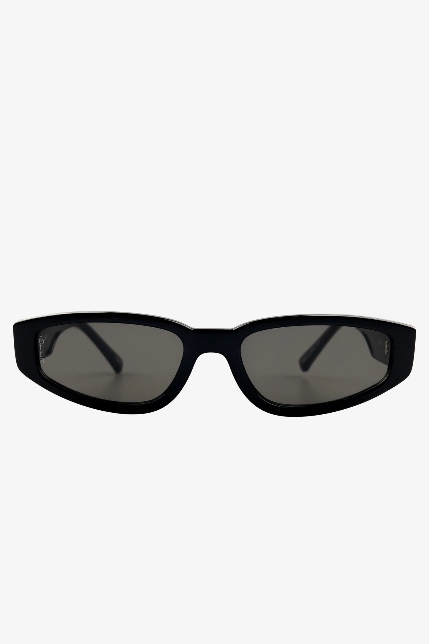 Kai | Otra Black Thin Rectangular Sunglasses