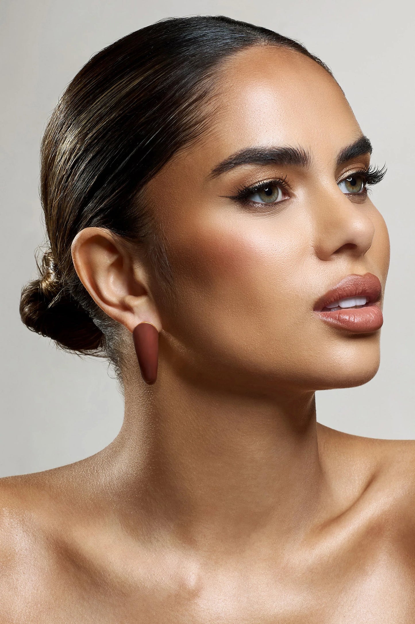 Lavern | Brown Chunky Hoop Earrings