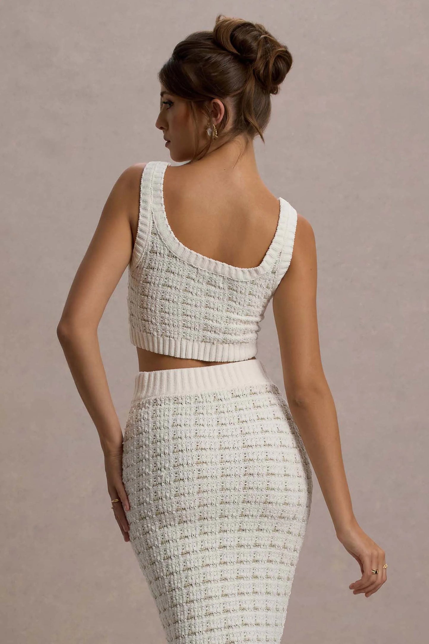 Dee | Cream Boucle Crop Top