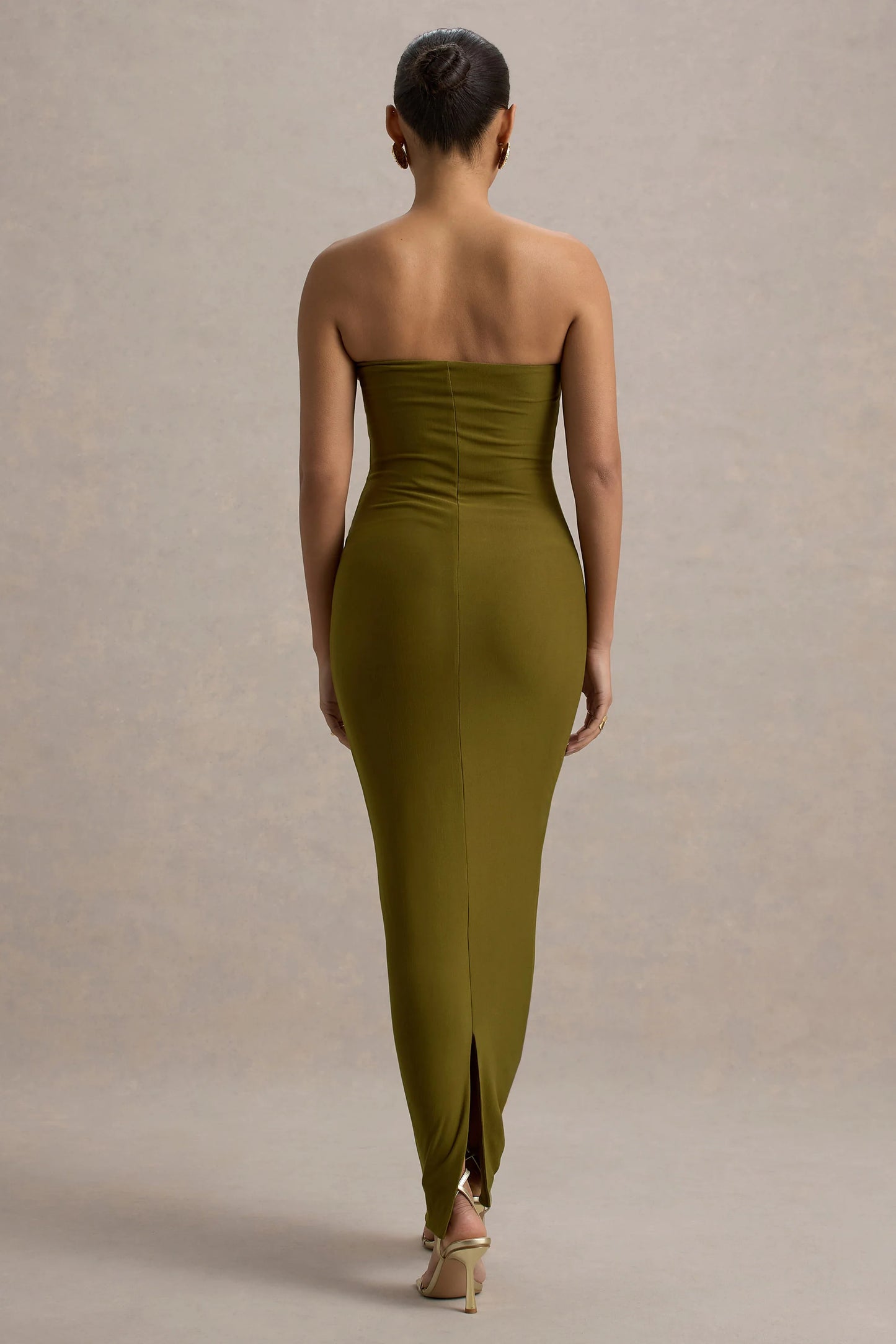 Angelie | Green Bandeau Bodycon Maxi Dress