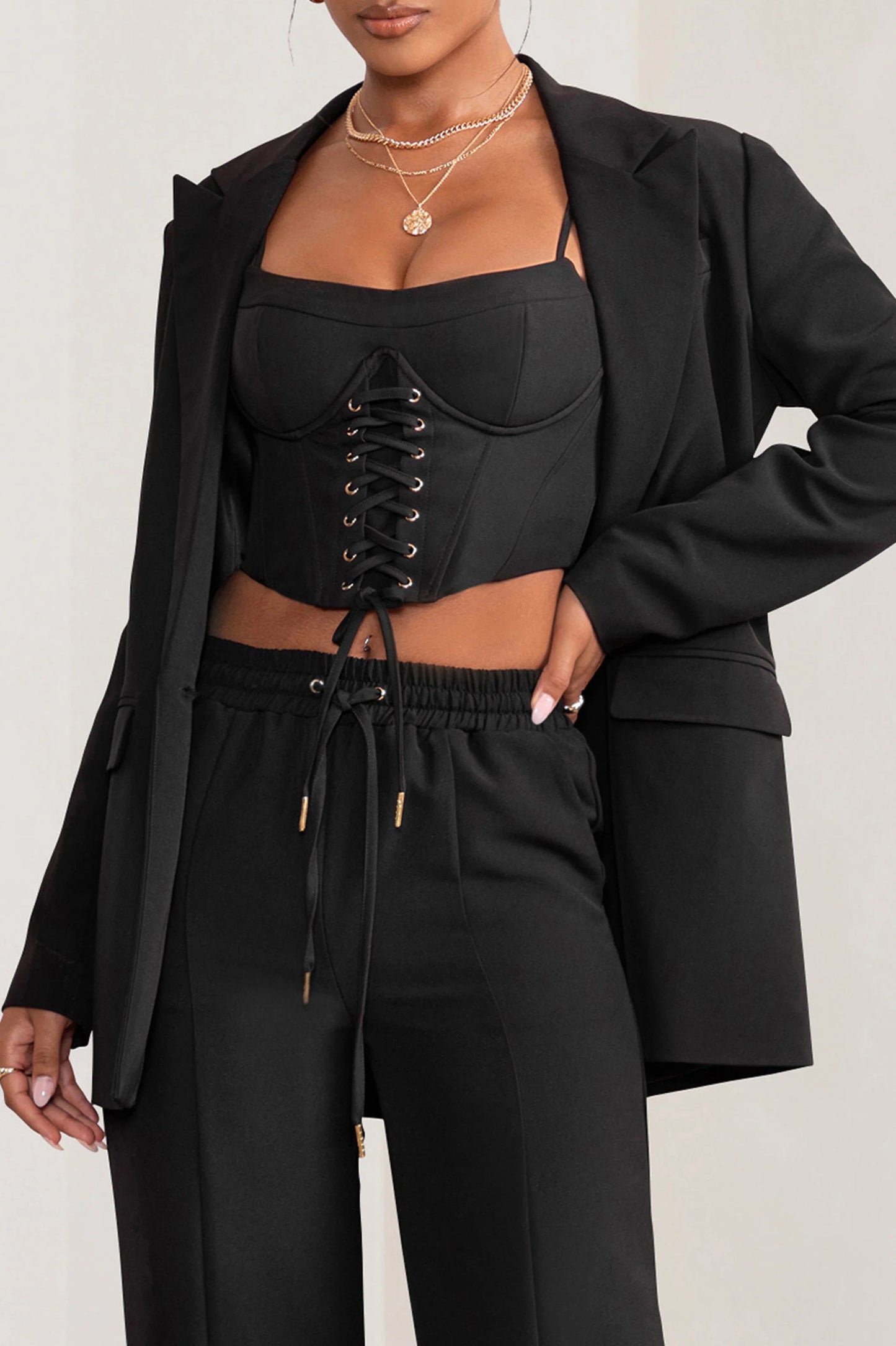 Barbie Girl | Black Single Breasted Oversized Blazer