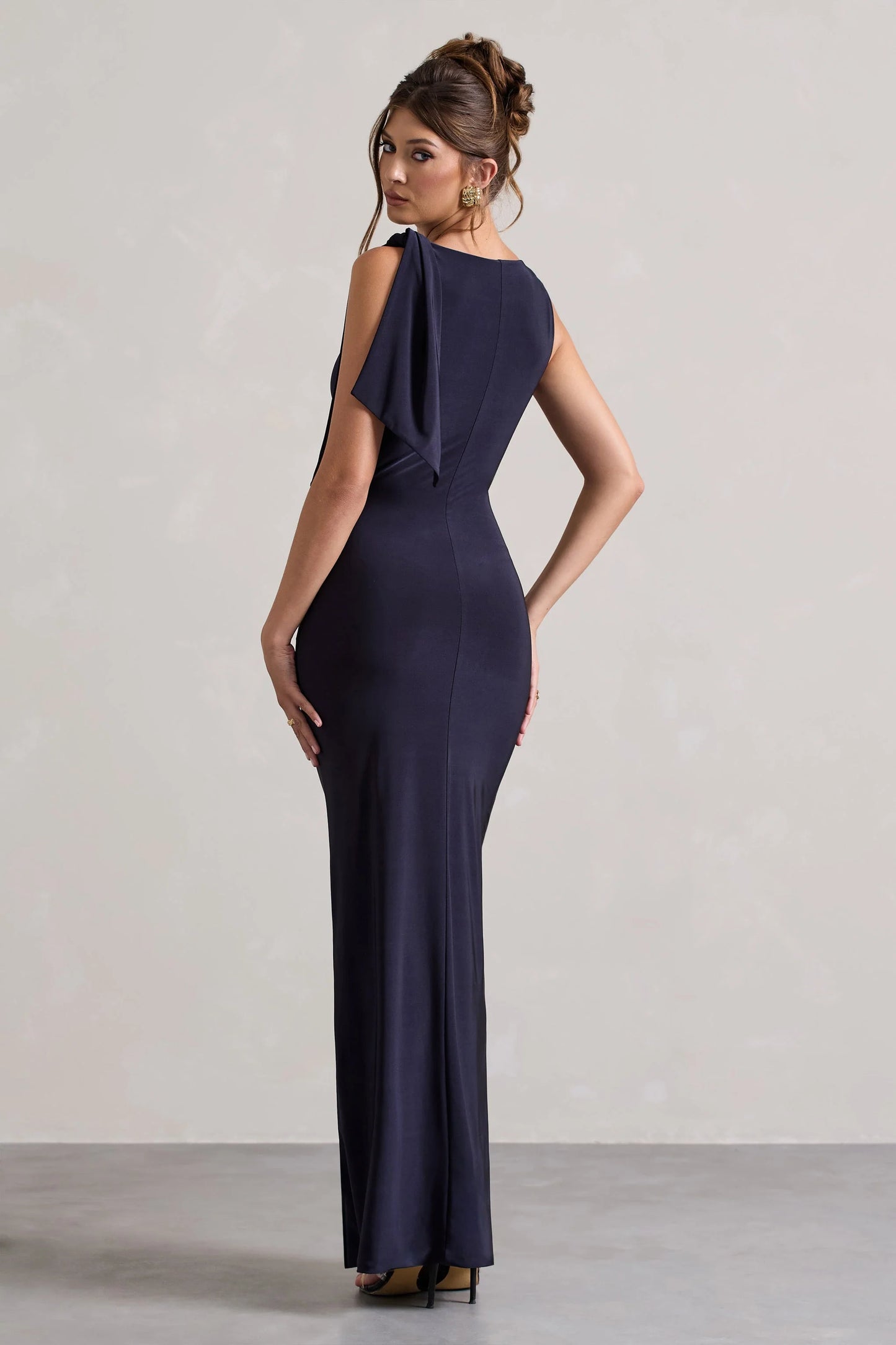 Kacey | Navy Twisted Knot Maxi Dress