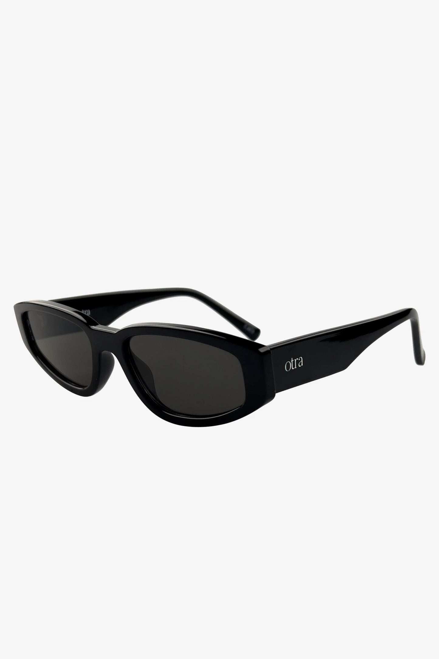 Kai | Otra Black Thin Rectangular Sunglasses