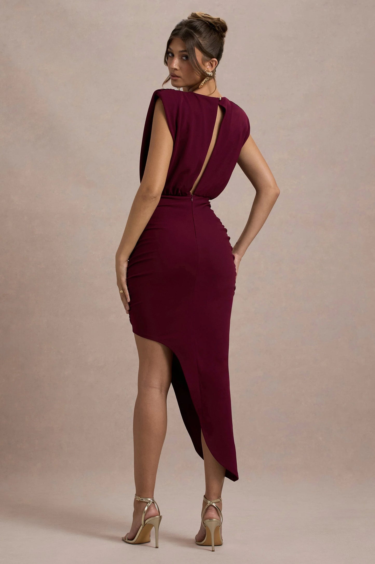 Jennifer | Port Sleeveless Maxi Dress With Asymmetric Hem