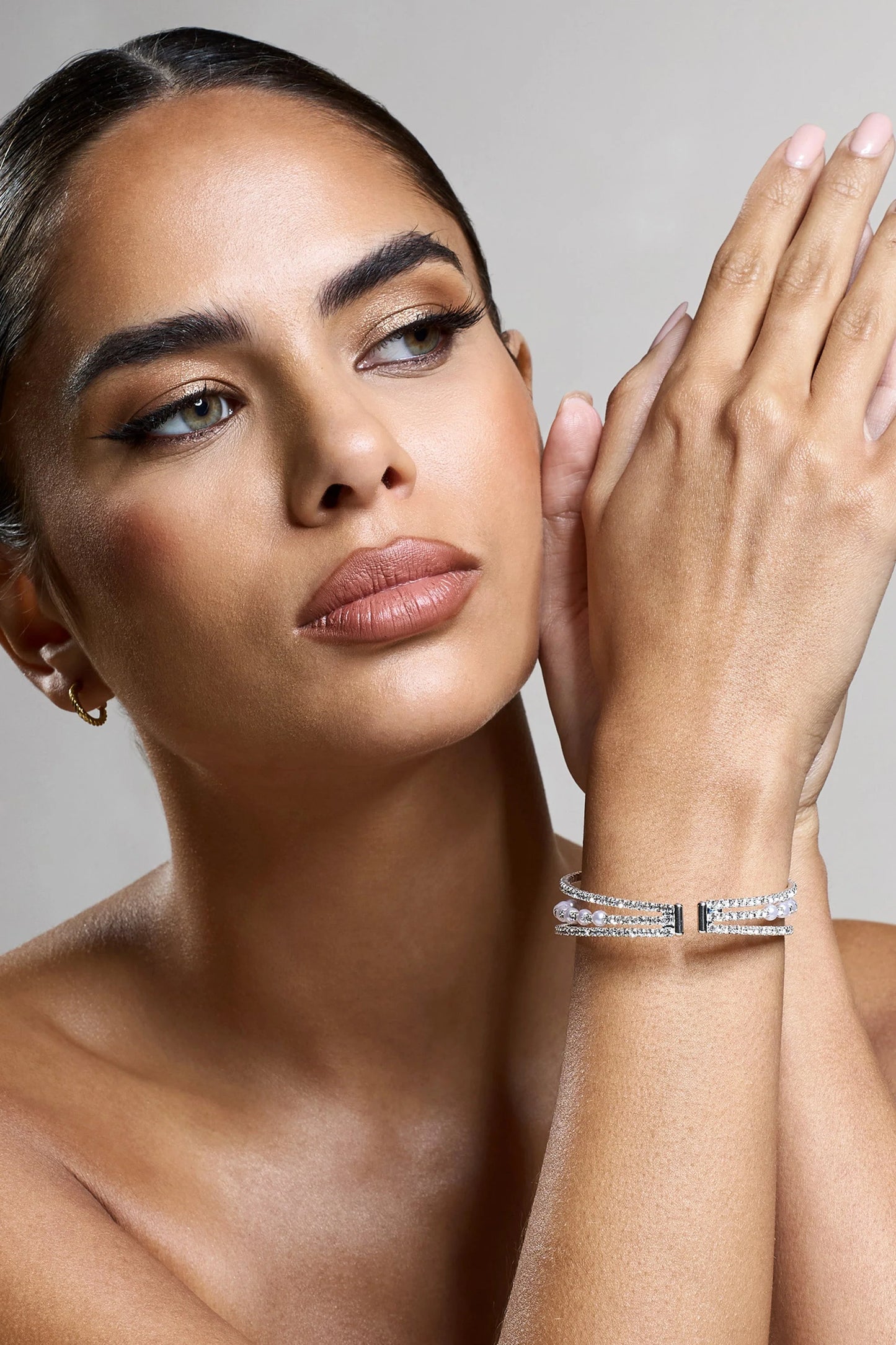 Jessa | Silver Diamante Layered Bracelet