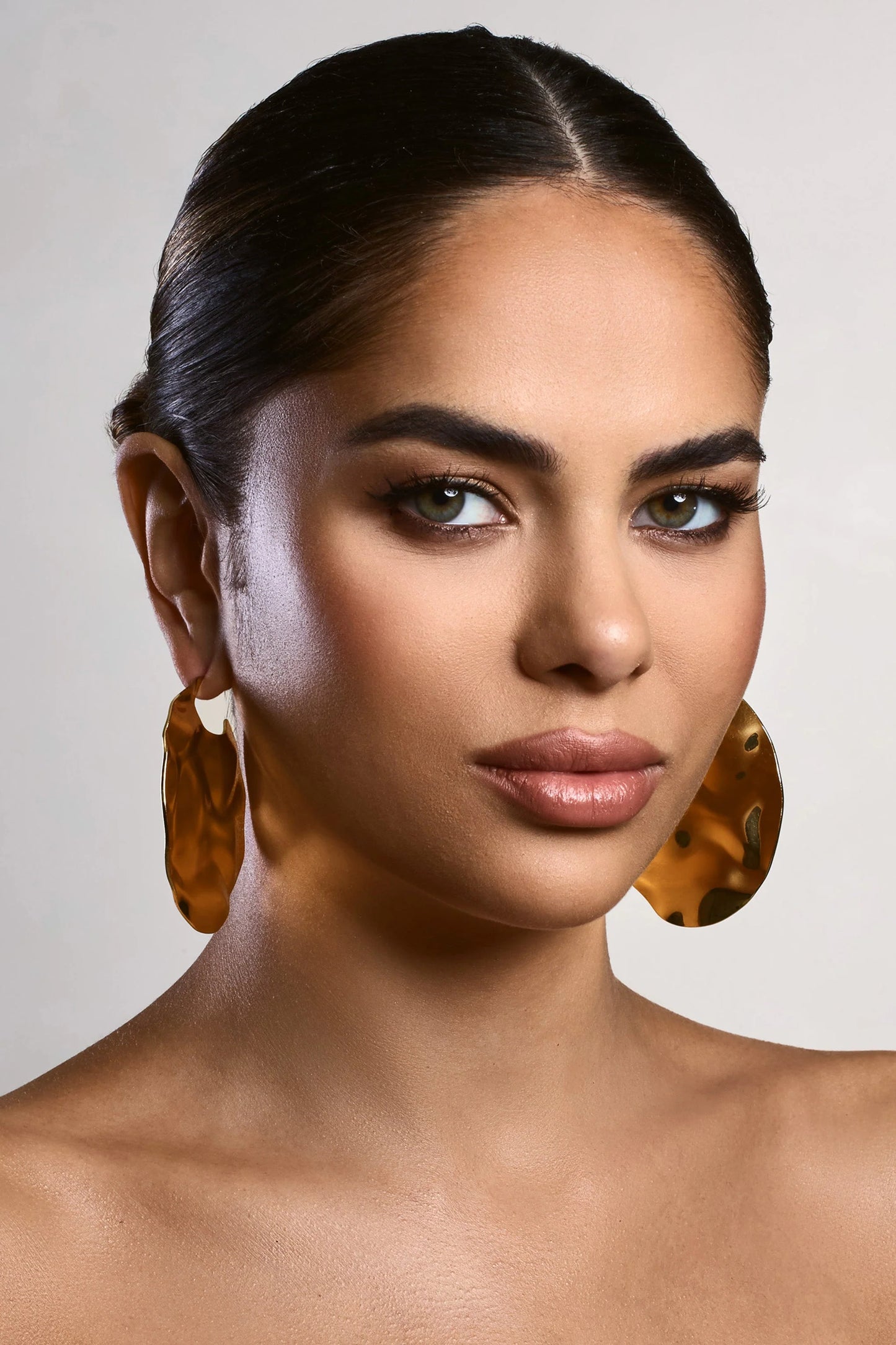 Ishani | Gold Textured Disc Earrings