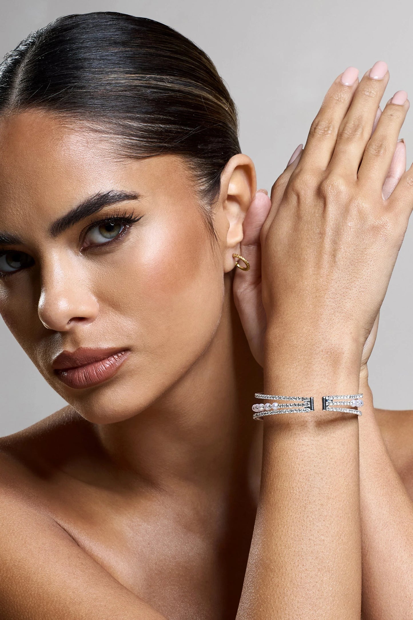 Jessa | Silver Diamante Layered Bracelet