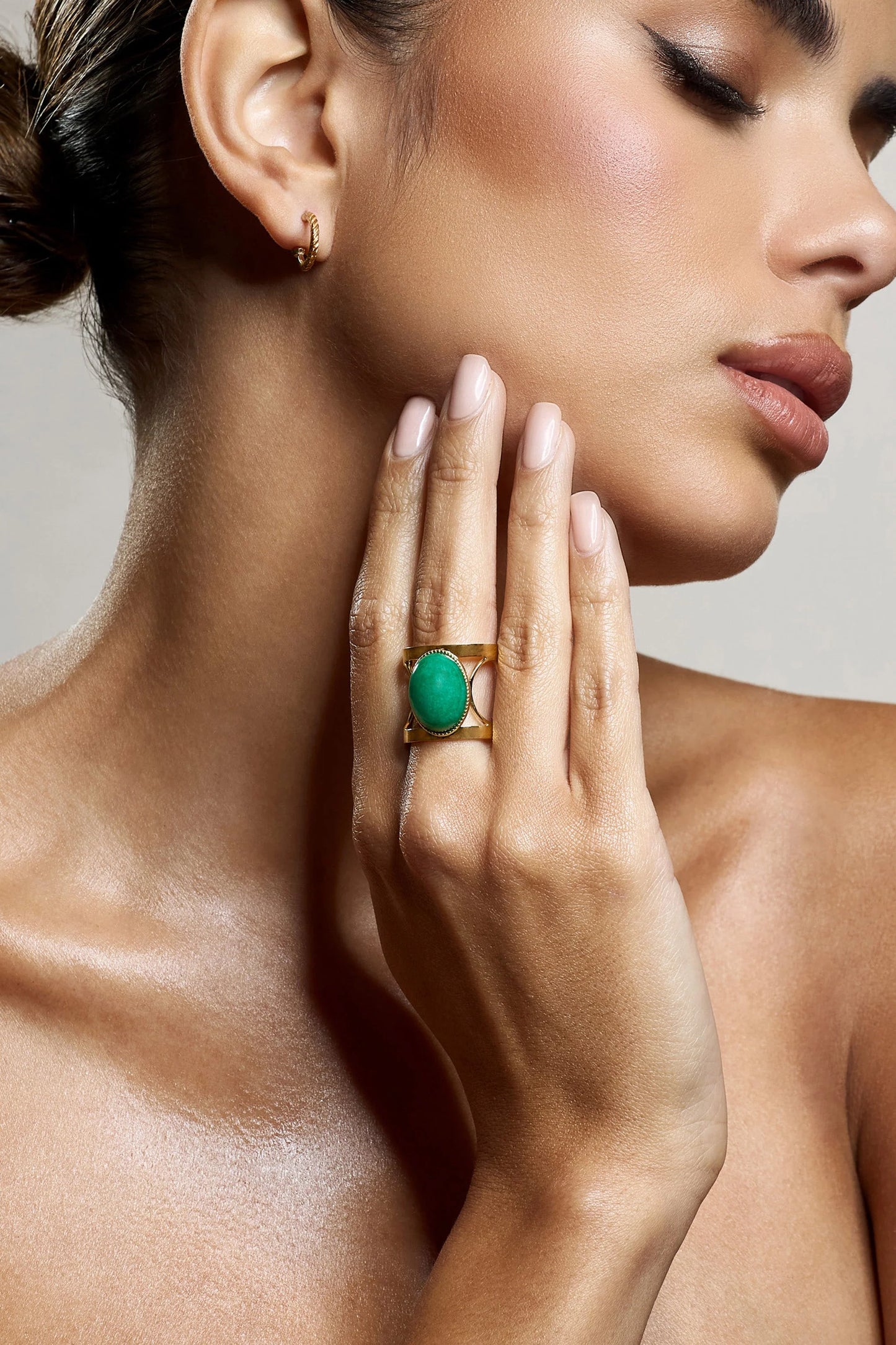 Caspian | Green Pendant Adjustable Ring