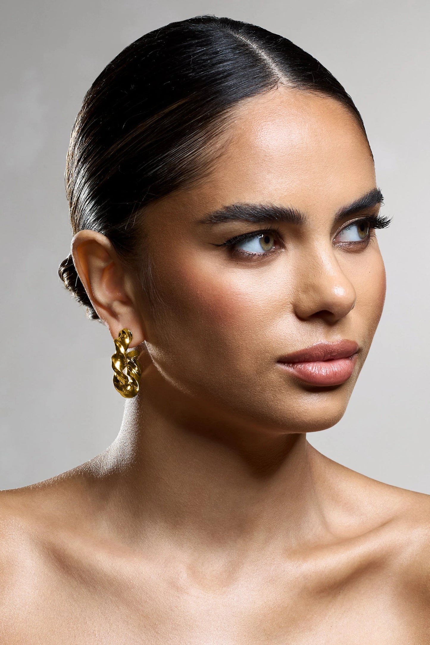 Greta | Gold Twisted Hoop Earrings