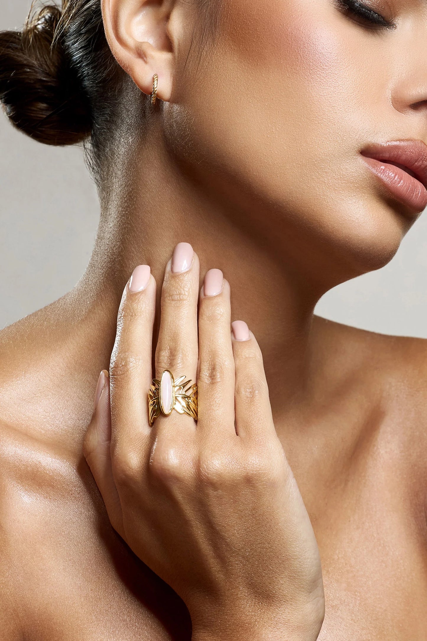 Kaya | Pink Leaf Adjustable Ring