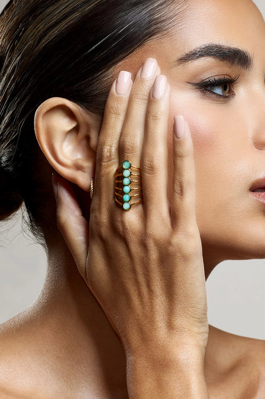 Cerys | Turquoise Stacked Statement Ring