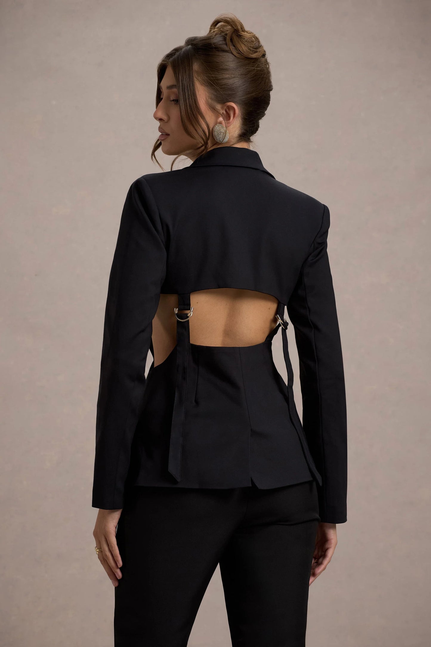 Fixation | Black Tailored Cut Out Blazer