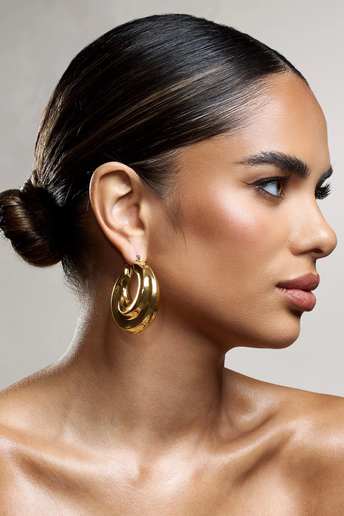 Iowa | Gold Chunky Statement Hoop Earrings