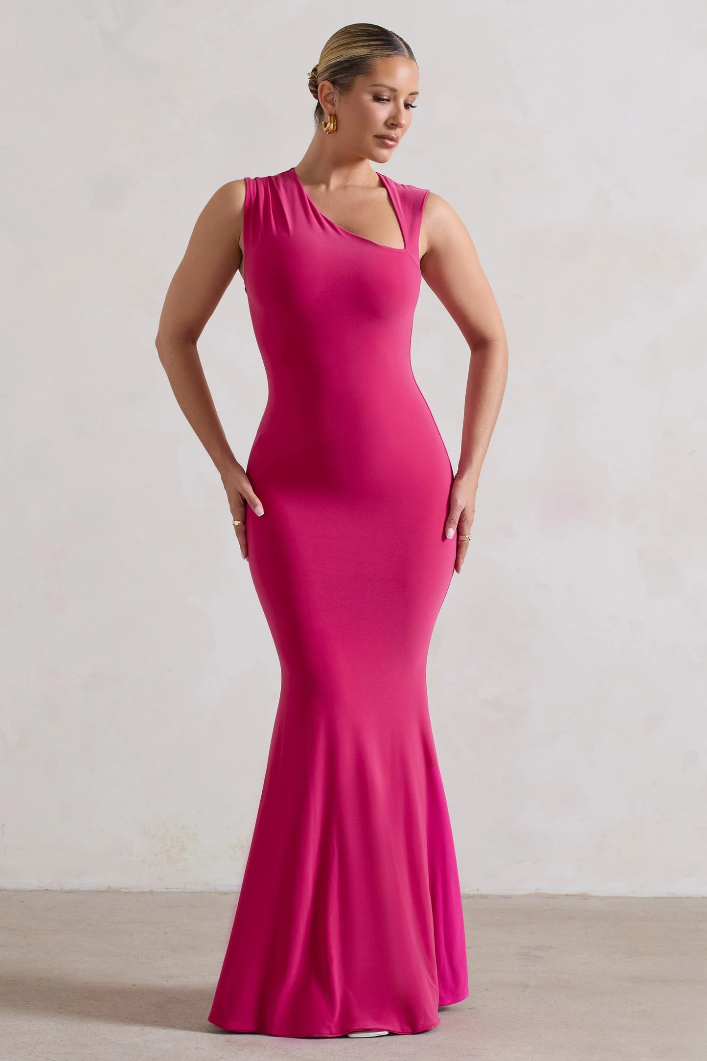 Behind The Scenes | Dark Pink Sleeveless Cut-Out Maxi Dress