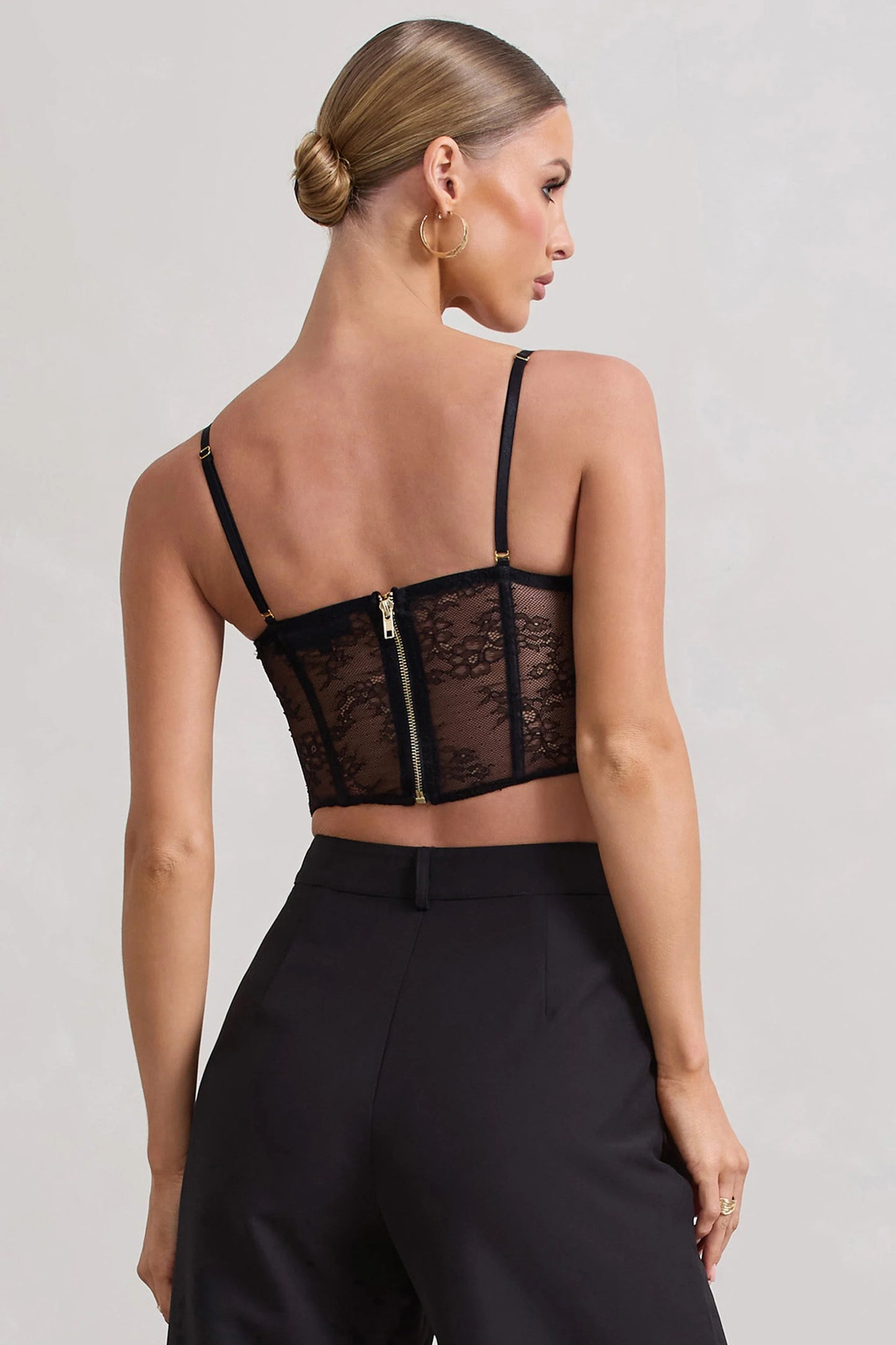 Imagination | Black Lace Structured Corset Top