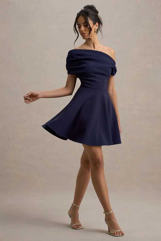 Agnes | Navy One-Shoulder Mini Dress