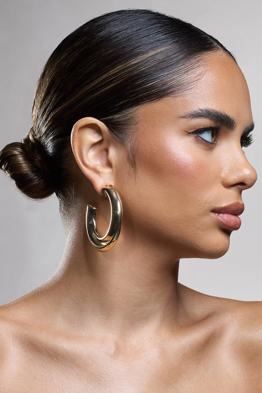 Ennis | Gold Chunky Hoop Earrings